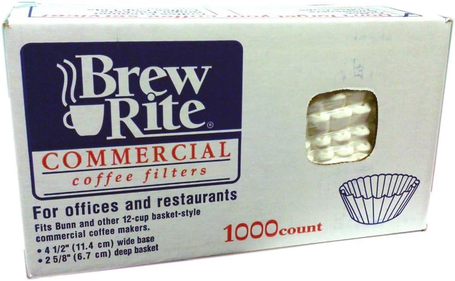 Brew Rite® Basket Filters For Commercial Coffeemakers, 12 Cup Size, 1,000/carton