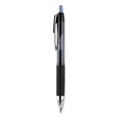 uniball® Signo 207 Gel Pen, Retractable, Bold 1 mm, Blue Ink, Smoke/Black/Blue Barrel, Dozen Flipcost Flipcost