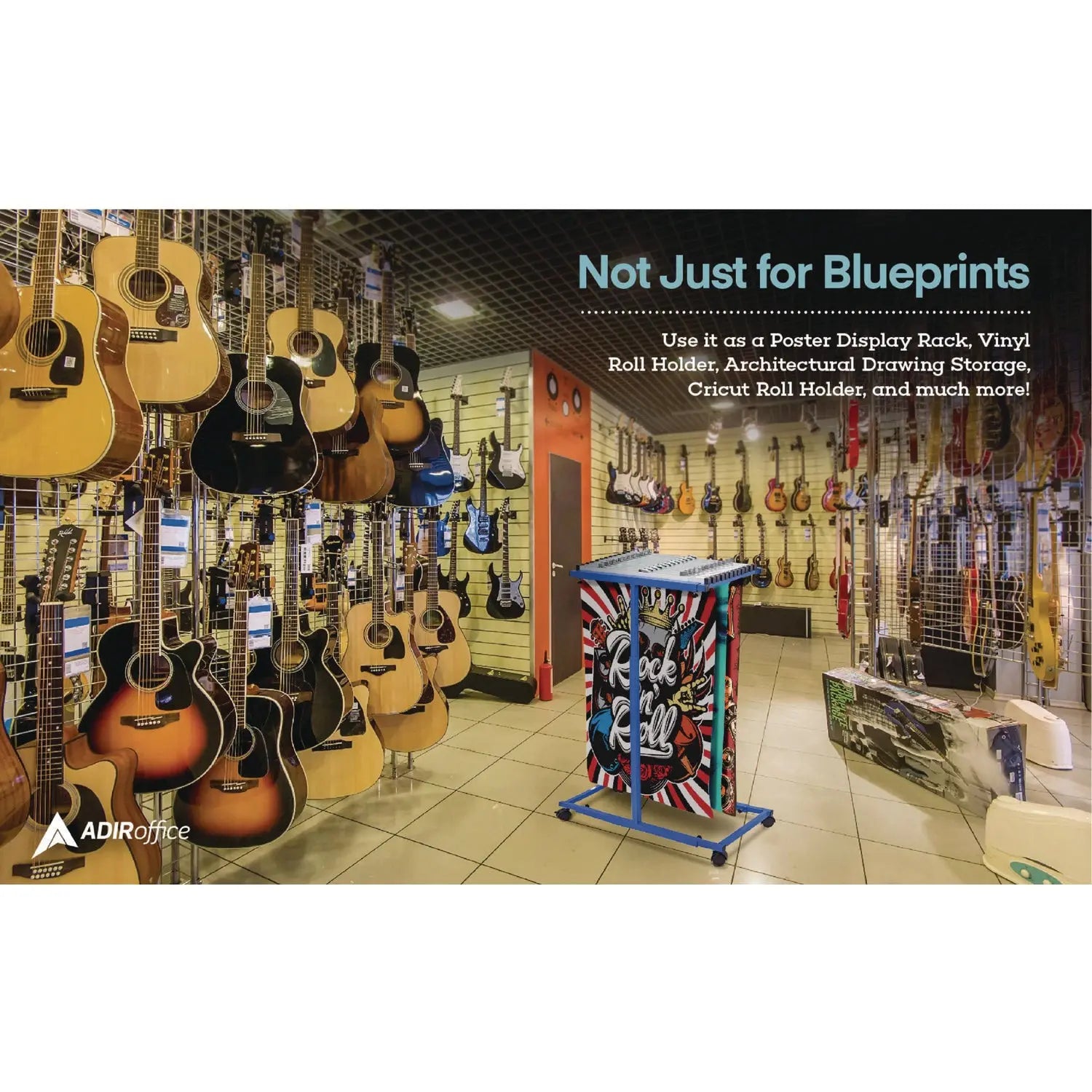 Blueprint Storage Cabinet Steel Vertical Plan Center, Assorted Document Sizes, 15" x 27" to 47.25" x 32.5" to 57", Blue AdirOffice Flipcost