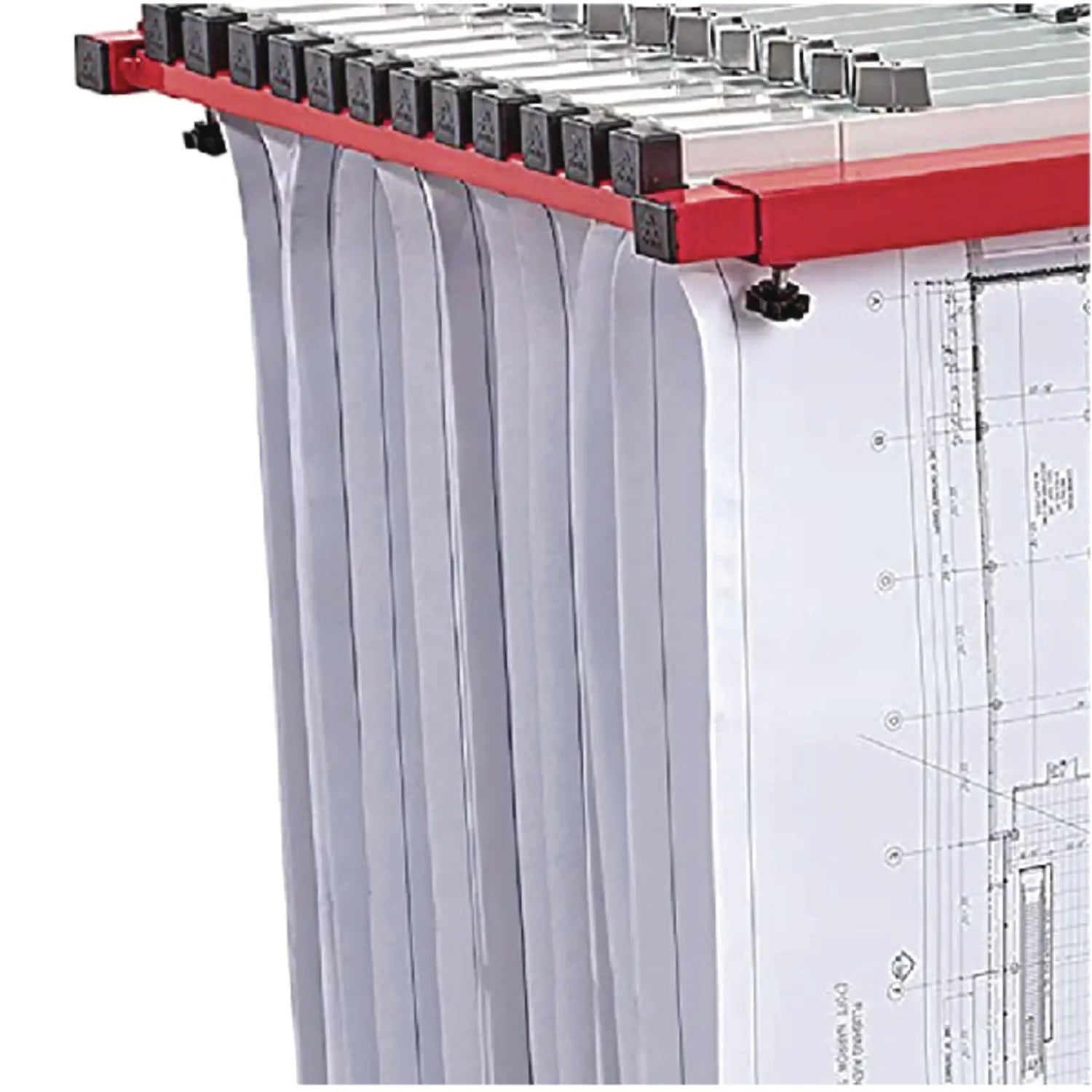 Blueprint Storage Cabinet Steel Vertical Plan Center, Assorted Document Sizes, 15" x 27" to 47.25" x 32.5" to 57", Red AdirOffice Flipcost