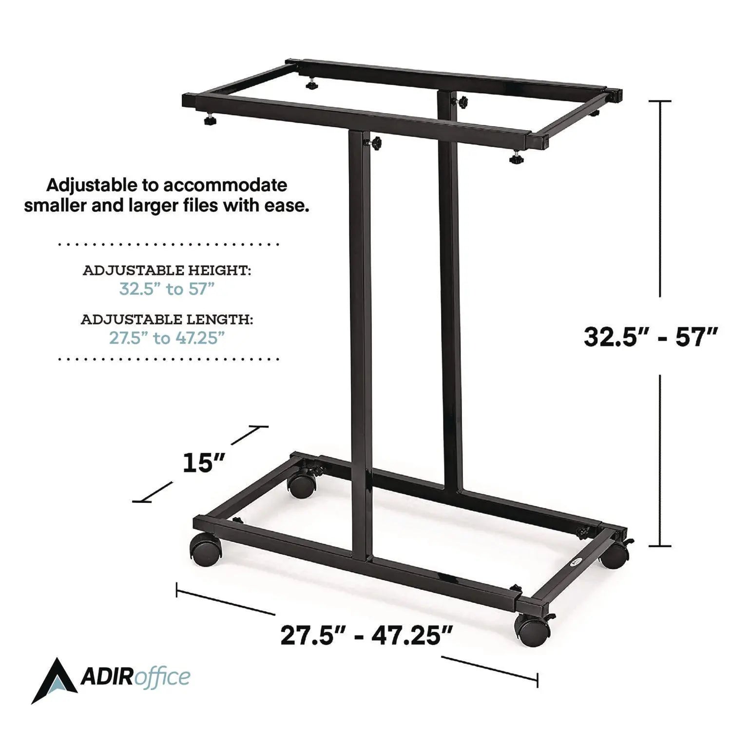Blueprint Storage Cabinet Steel Vertical Plan Center, Assorted Document Sizes,15" x 27" to 47.25" x 32.5" to 57", Black AdirOffice Flipcost
