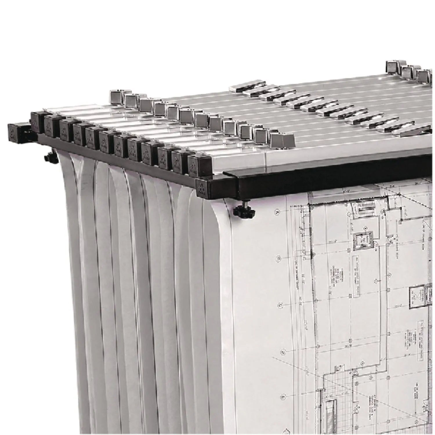 Blueprint Storage Cabinet Steel Vertical Plan Center, Assorted Document Sizes,15" x 27" to 47.25" x 32.5" to 57", Black AdirOffice Flipcost
