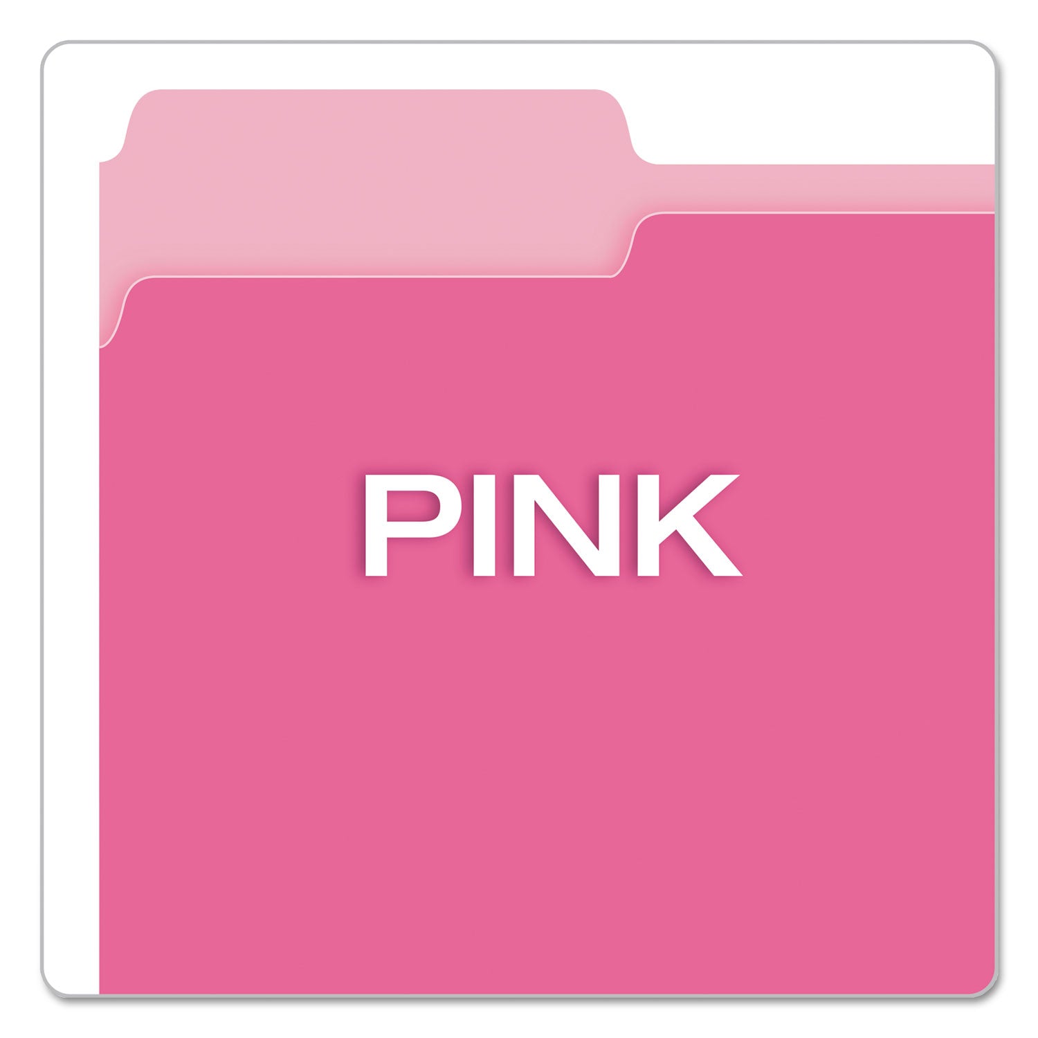 Pendaflex® Colored File Folders, 1/3-Cut Tabs: Assorted, Letter Size, Pink/Light Pink, 100/Box