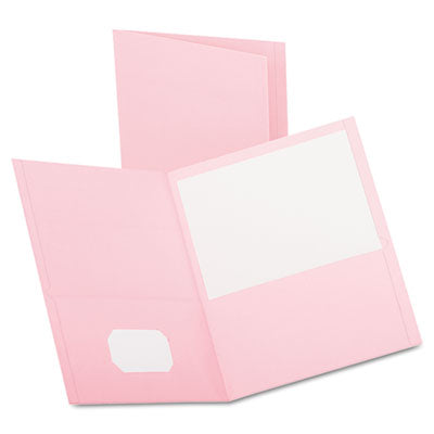 Oxford™ Twin-Pocket Folder, Embossed Leather Grain Paper, 0.5" Capacity, 11 x 8.5, Pink, 25/Box Flipcost Flipcost