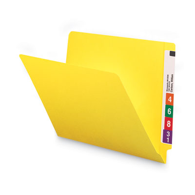 Smead™ Shelf-Master Reinforced End Tab Colored Folders, Straight Tabs, Letter Size, 0.75" Expansion, Yellow, 100/Box Flipcost Flipcost