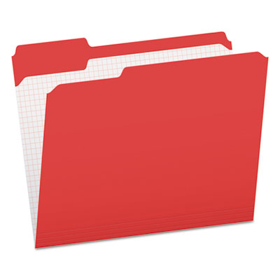 Pendaflex® Double-Ply Reinforced Top Tab Folders, 1/3-Cut Tabs: Assorted, Letter Size, 0.75" Expansion, Red, 100/Box Flipcost Flipcost