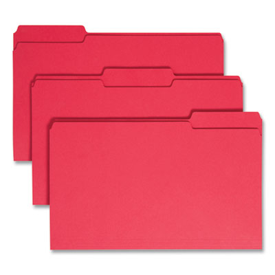 Smead™ Colored File Folders Legal Size, 1/3-Cut Tabs: Assorted, 0.75" Expansion, Red, 100/Box Flipcost Flipcost
