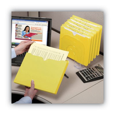 Smead Colored File Jackets Yellow with Reinforced Double-Ply Tab, Straight Tab, Letter Size, Yellow, 50/Box Flipcost Flipcost