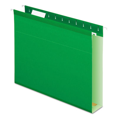 Pendaflex® Extra Capacity Durable Reinforced Hanging File Folders with Box Bottom, 2" Capacity, Letter Size, 1/5-Cut Tabs, Bright Green, 25/Box Flipcost Flipcost
