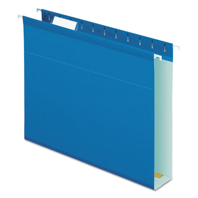 Pendaflex® Extra Capacity Reinforced Durable Hanging File Folders with Box Bottom, 2" Capacity, Letter Size, 1/5-Cut Tabs, Blue, 25/Box Flipcost Flipcost