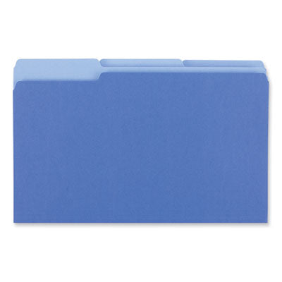 Universal® Interior File Folders, Assorted legal size file folders 11-pt Stock, Blue, 100/Box Flipcost Flipcost