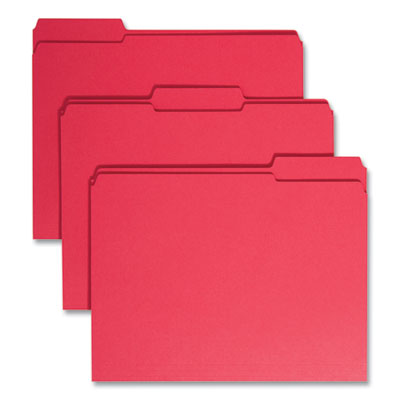 Smead™Durable reinforced top tab folders, 1/3-Cut Tabs: Assorted, Letter Size, 0.75" Expansion, Red, 100/Box Flipcost Flipcost