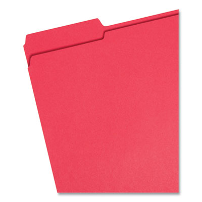 Smead™Durable reinforced top tab folders, 1/3-Cut Tabs: Assorted, Letter Size, 0.75" Expansion, Red, 100/Box Flipcost Flipcost