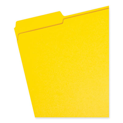 Smead™ Reinforced Top Tab File Folders, 1/3-Cut Tabs: Assorted, Letter Size, 0.75" Expansion, Yellow, 100/Box Flipcost Flipcost