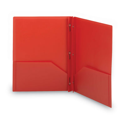 Smead™  Durable Poly Two-Pocket Folder with Fasteners, 180-Sheet Capacity, 11 x 8.5, Red, 25/Box Flipcost Flipcost