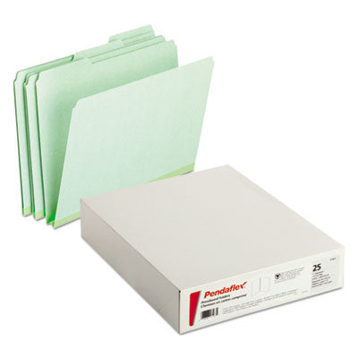 Pendaflex® Pressboard Expanding File Folders, 1/3-Cut Tabs: Assorted, Letter Size, 1" Expansion, Green, 25/Box Flipcost Flipcost