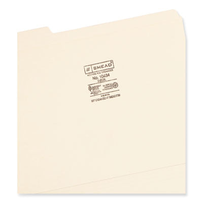 Smead™ Reinforced Tab Manila File Folders, 1/3-Cut Tabs: Assorted, Letter Size, 0.75" Expansion, 14-pt Manila, 100/Box Flipcost Flipcost