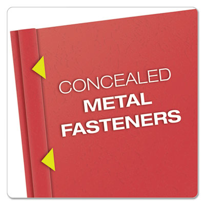 Oxford™ Clear Front Standard Grade Report Cover, Three-Prong Fastener, 0.5" Capacity, 8.5 x 11, Clear/Red, 25/Box Flipcost Flipcost