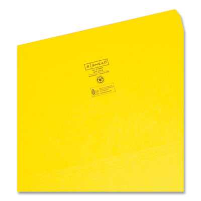 Smead™ Reinforced Top Tab Colored File Folders, Straight Tabs, Legal Size, 0.75" Expansion, Yellow, 100/Box Flipcost Flipcost
