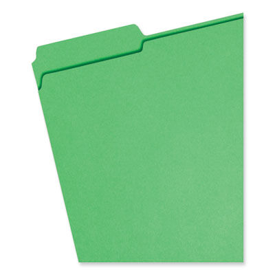 Smead™ Reinforced Top Tab Colored File Folders, 1/3-Cut Tabs: Assorted, Letter Size, 0.75" Expansion, Green, 100/Box Flipcost Flipcost
