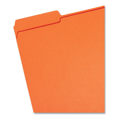 Smead™ Reinforced Top Tab Colored File Folders Orange, 1/3-Cut Tabs: Assorted, Letter Size, 0.75" Expansion, Orange, 100/Box Flipcost Flipcost