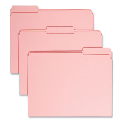 Smead™ Reinforced Top Tab Colored File Folders Pink, 1/3-Cut Tabs: Assorted, Letter Size, 0.75" Expansion, Pink, 100/Box Flipcost Flipcost