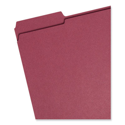 Smead™ Reinforced Top Tab Colored File Folders, 1/3-Cut Tabs: Assorted, Letter Size, 0.75" Expansion, Maroon, 100/Box Flipcost Flipcost
