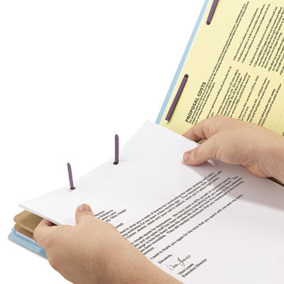 Smead™ Six-Section Pressboard Top Tab Legal Size Blue Classification Folders, Six SafeSHIELD Fasteners, 2 Dividers, Legal Size, Blue, 10/Box Flipcost Flipcost