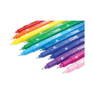 Tombow® TwinTone Dual-Tip Markers, Extra-Fine/Broad Tips, Assorted Colors, Dozen Flipcost Flipcost