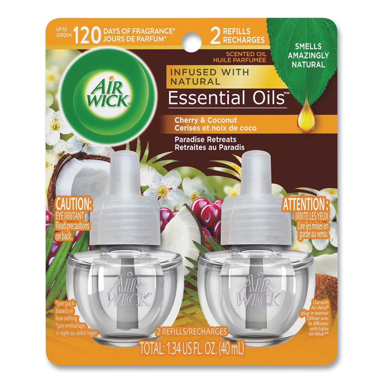 Air Wick® Scented Oil Refills, Paradise Retreat, 0.67 oz, 2/Pack, 6 Packs/Carton