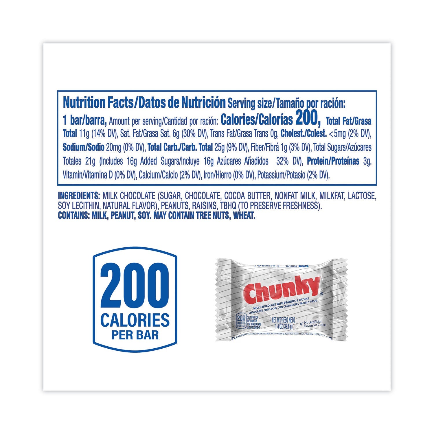 Nestlé® Chunky Bar, Individually Wrapped, 1.4 oz, 24/Carton