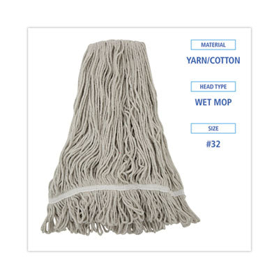 Mop Head, Loop Web/Tailband, Value Standard, Cotton, No. 32, White, 12/Carton Flipcost Flipcost