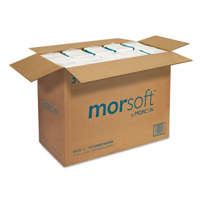 Morsoft Dinner Napkins, 2-Ply, 14.5 x 16.5, White, 3,000/Carton Flipcost Flipcost
