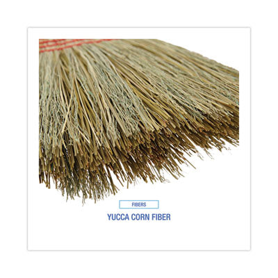 Parlor Broom, Yucca/ Natural Corn Fiber Bristles Broom, 56" Overall Length, , 12/Carton Flipcost Flipcost