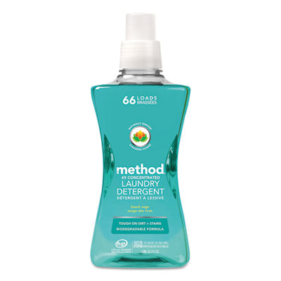 Method® 4X Concentrated Laundry Detergent, Beach Sage, 53.5 oz Bottle, 4/Carton Flipcost Flipcost
