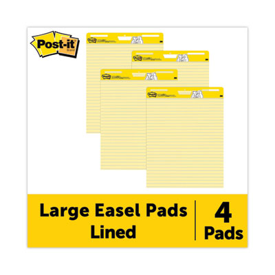 Vertical-Orientation Self-Stick Easel Pad Value Pack, Presentation Format (1.5" Rule), 25 x 30, Yellow, 30 Sheets, 4/Carton Flipcost Flipcost
