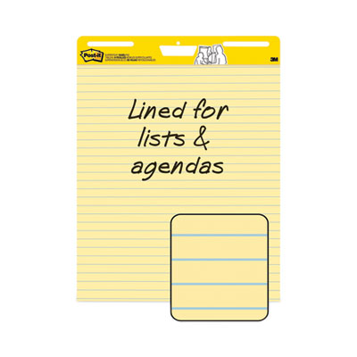 Vertical-Orientation Self-Stick Easel Pad Value Pack, Presentation Format (1.5" Rule), 25 x 30, Yellow, 30 Sheets, 4/Carton Flipcost Flipcost