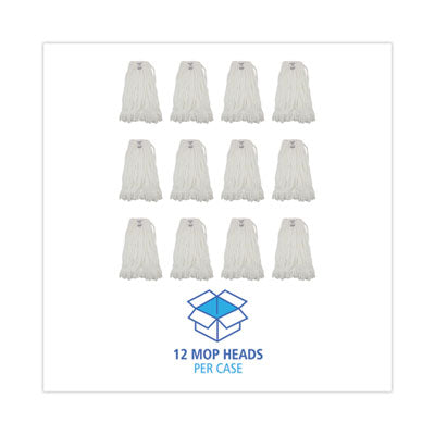 Enviro Clean Mop With Tailband Head Large, Looped, White, 12/Carton Flipcost Flipcost