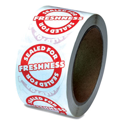 Tamper Seal Labels Food Protection, 2" dia, Red/White, 500/Roll, 4 Rolls/Carton Flipcost Flipcost