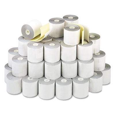 Impact Printing Carbonless Paper Rolls Quality OEM, 2.25" x 70 ft, White/Canary, 50/Carton Flipcost Flipcost