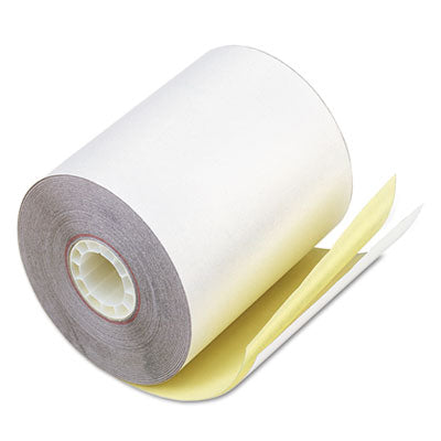 Impact Printing Premium carbonless paper rolls, 0.69" Core, 3.25" x 80 ft, White/Canary, 60/Carton Flipcost Flipcost