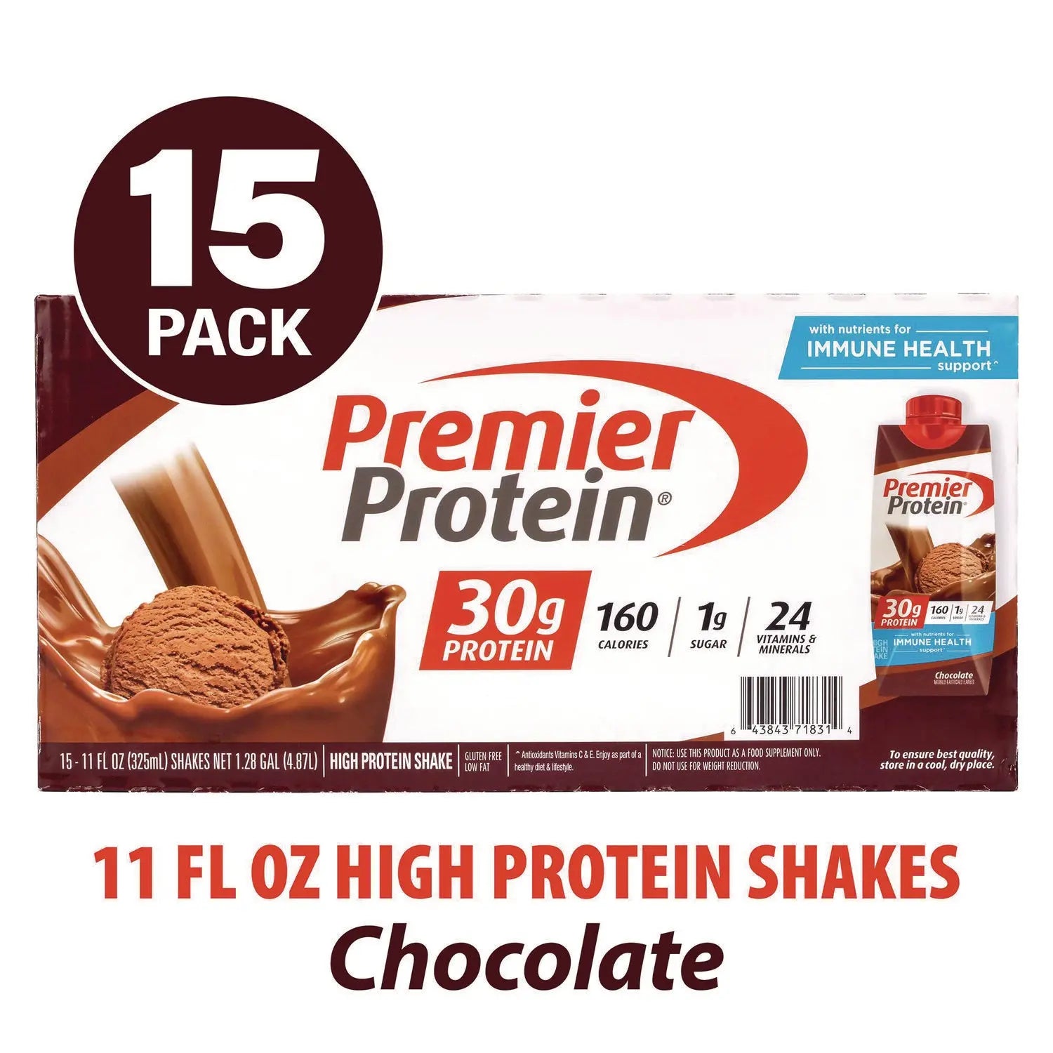 Chocolate Shake, 11 oz, 15/Carton Premier Protein® Flipcost