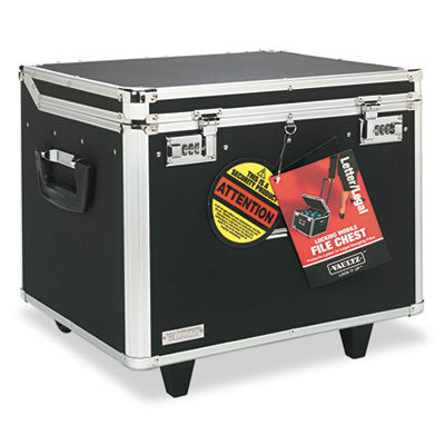 Locking Mobile File Chest, Letter/Legal Files, 17.5" x 15.5" x 14.5", Black/Chrome Flipcost Flipcost