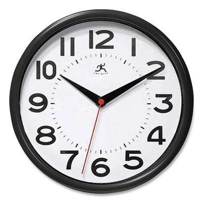 Contemporary Black Metro Wall Clock, 9" Diameter, Black Case, 1 AA (sold separately) Flipcost Flipcost