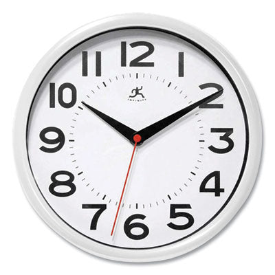 Contemporary Metro Wall Clock, 9" Diameter, White Case, 1 AA (sold separately) Flipcost Flipcost