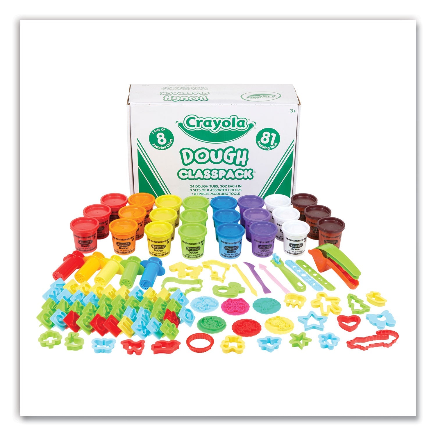 Crayola® Dough Classpack, 3 Oz, 8 Assorted Colors With 81 Modeling Tools