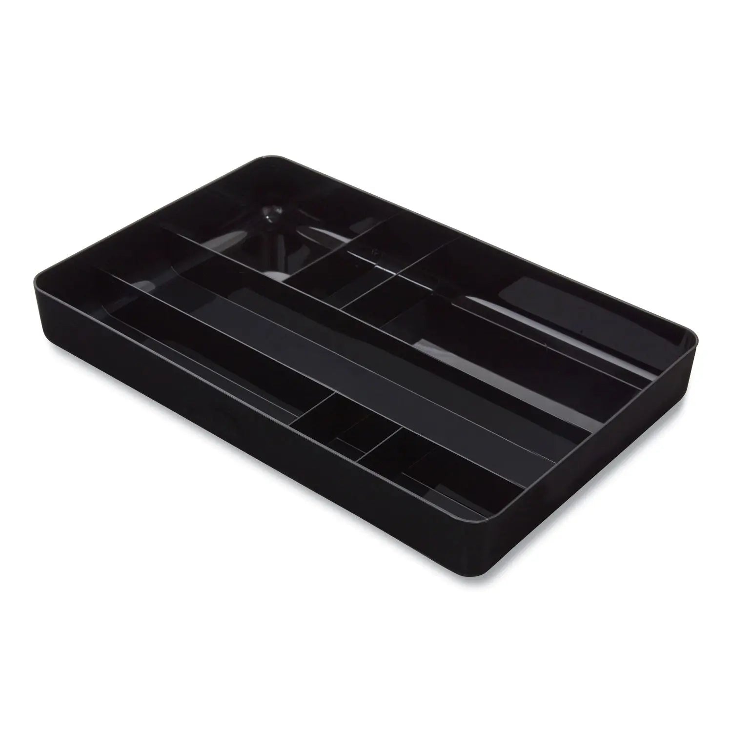 Deep Plastic Drawer Organizer, Seven Compartment, 9.13 x 14.13 x 2.04, Black TRU RED™ Flipcost