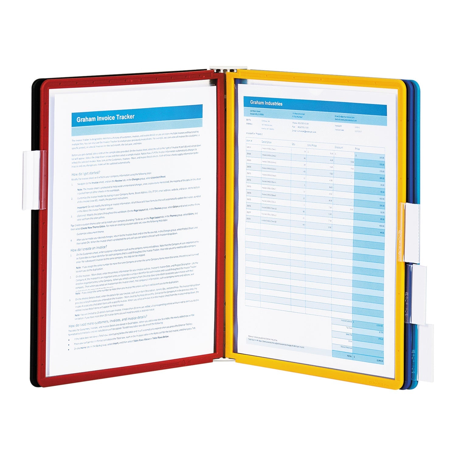 Durable® Vario Wall Reference System, 5 Panels, Letter, Asst. Borders And Panels