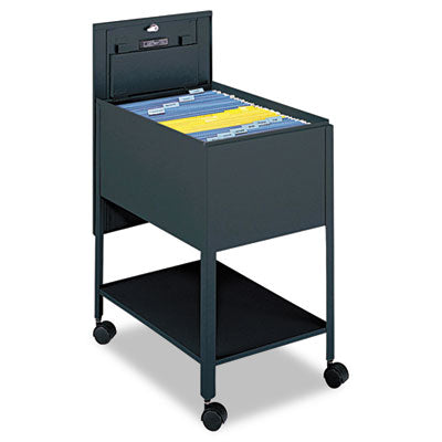 Extra-Deep Locking Mobile Tub File, Legal Size, Metal, 1 Shelf, 1 Bin, 16.5" x 24.75" x 28.25", Black Flipcost Flipcost