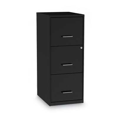 Soho Vertical File Cabinet Black, 3 Drawers: File/File/File, Letter, 14" x 18" x 34.9" Flipcost Flipcost